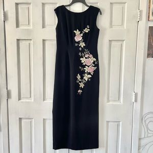 Black floral evening gown